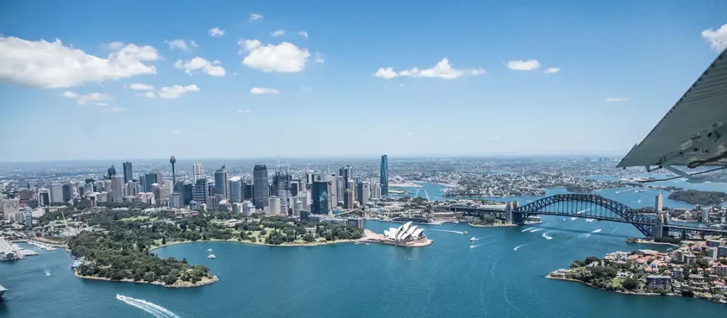 Sydney cityscape with property landmarks
